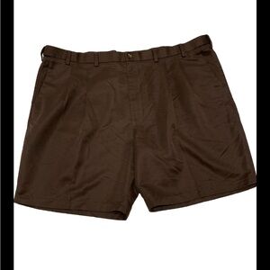 Roundtree & Yorke Men’s Shorts Pleated Front Dark Brown Size 52